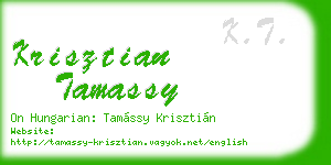 krisztian tamassy business card